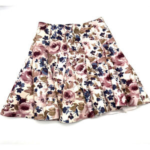LC Lauren Conrad Runway Enchanted Woodland Floral A-Line Pleated Skirt Size 6